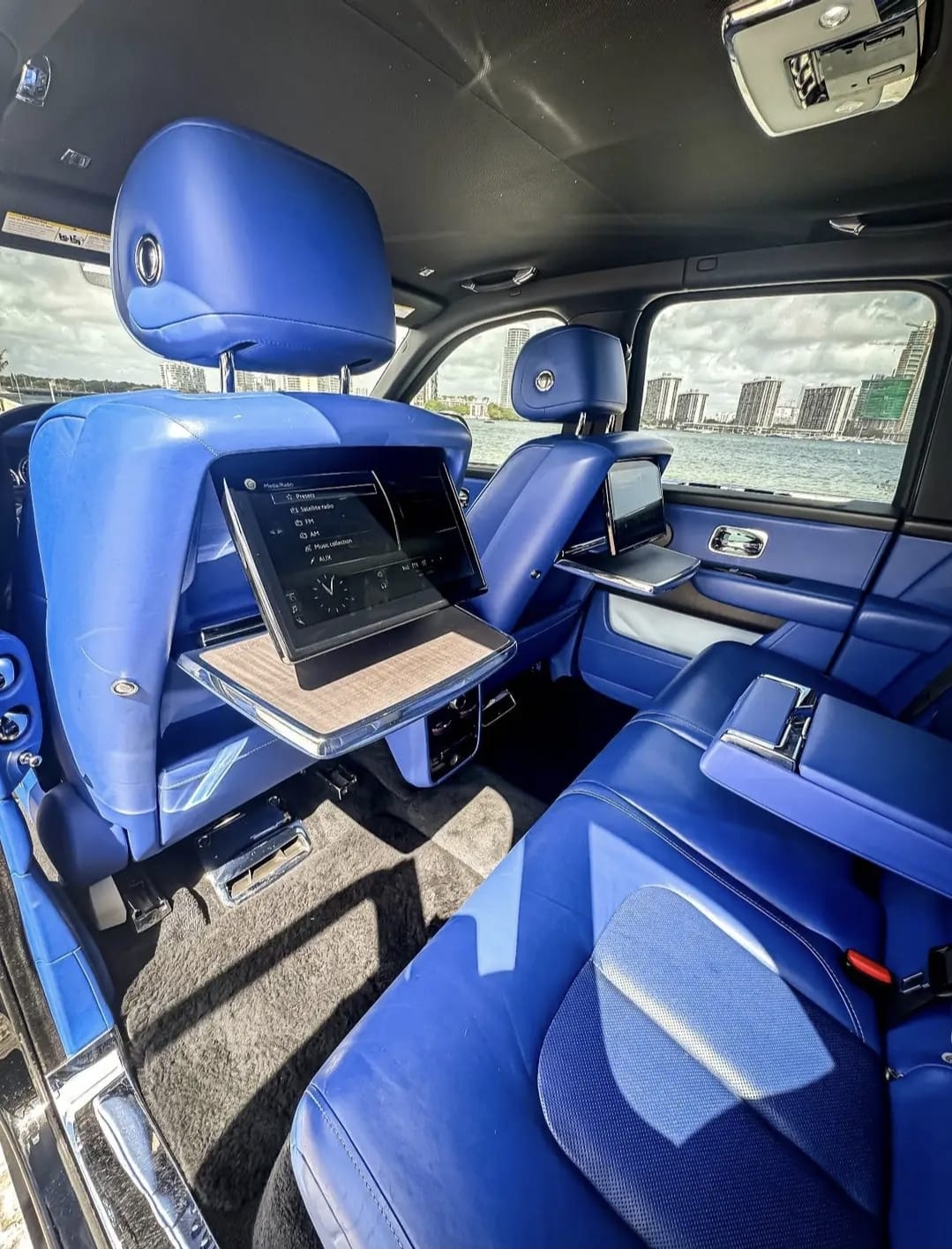 Cullinan rear entertainment screens and picnic tables